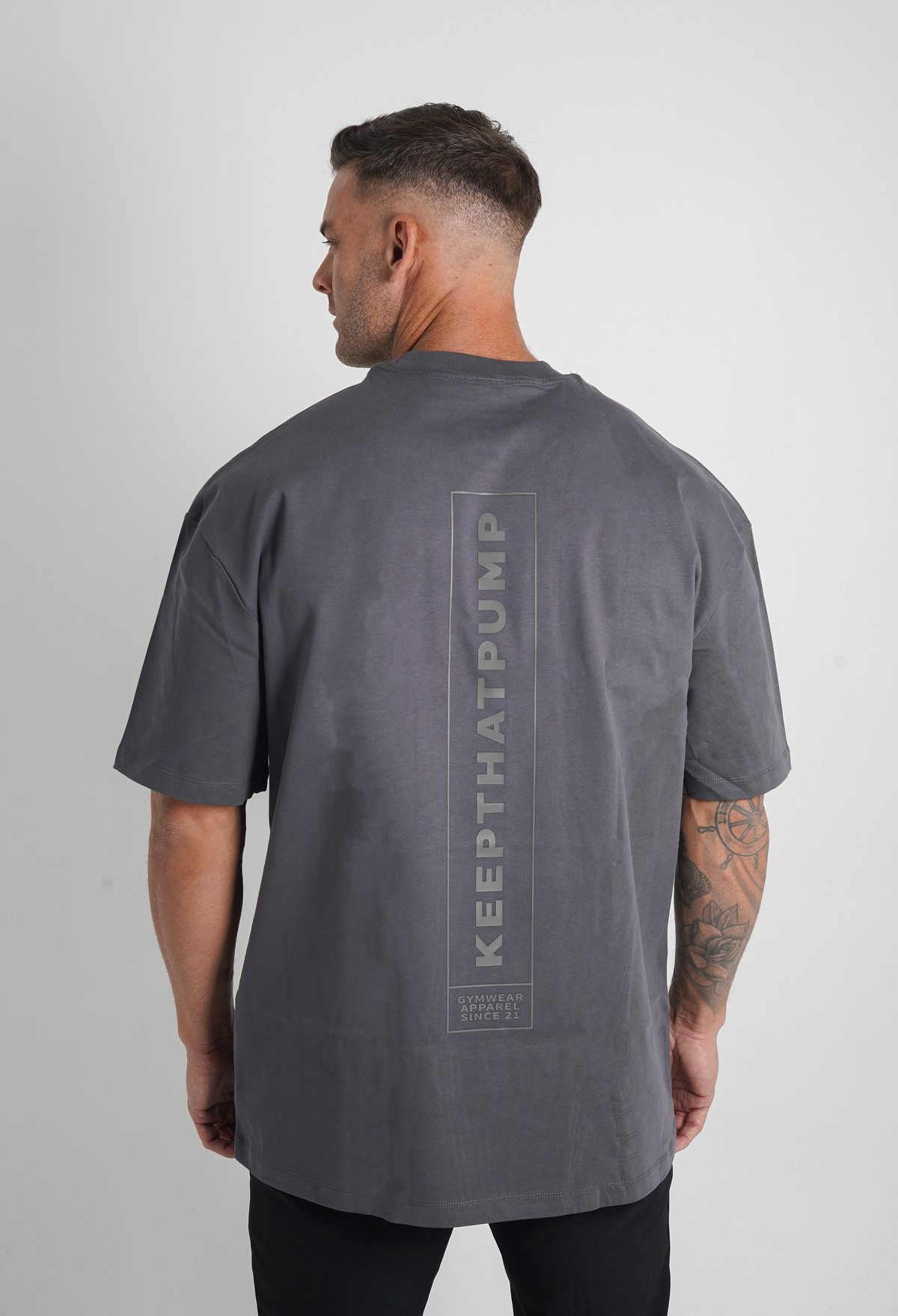 Pump Series 1 Oversized T Shirt - Charcoal