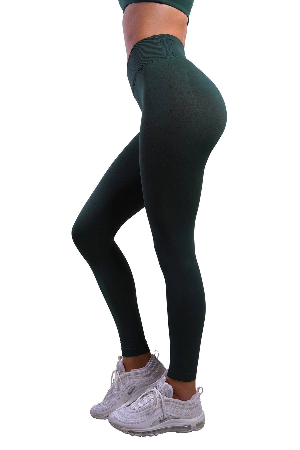 CORE V-WAIST LEGGINGS - FOREST GREEN