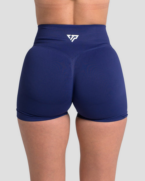 RECOIL HIGH WAIST SCRUNCH SHORTS - NAVY