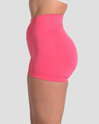 RECOIL HIGH WAIST SCRUNCH SHORTS - DARK CORAL