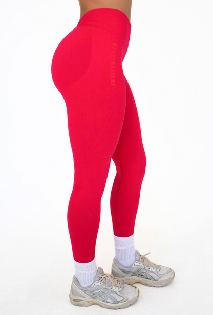 LJ V-BACK SCRUNCH LEGGING - RED