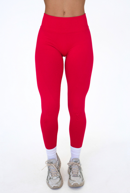 LJ V-BACK SCRUNCH LEGGING - RED