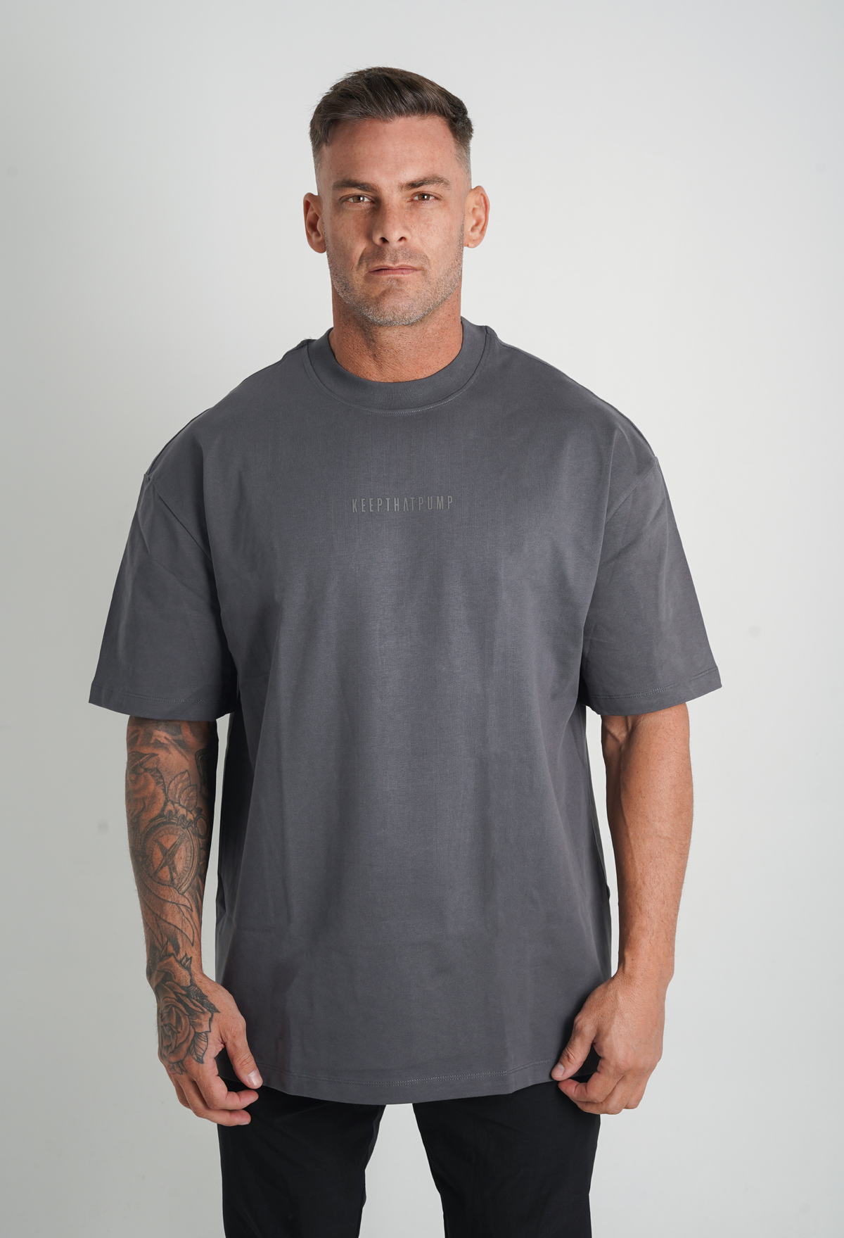 Pump Series 1 Oversized T Shirt - Charcoal
