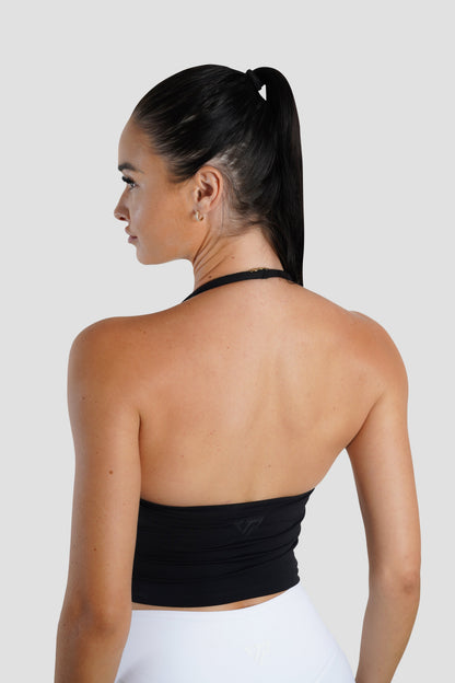 KIARA HALTER TOP - BLACK