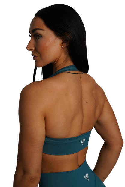 CORE HALTER BRA - TEAL