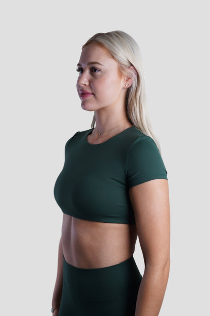 SLEEK TOP SHORT SLEEVE - FOREST GREEN