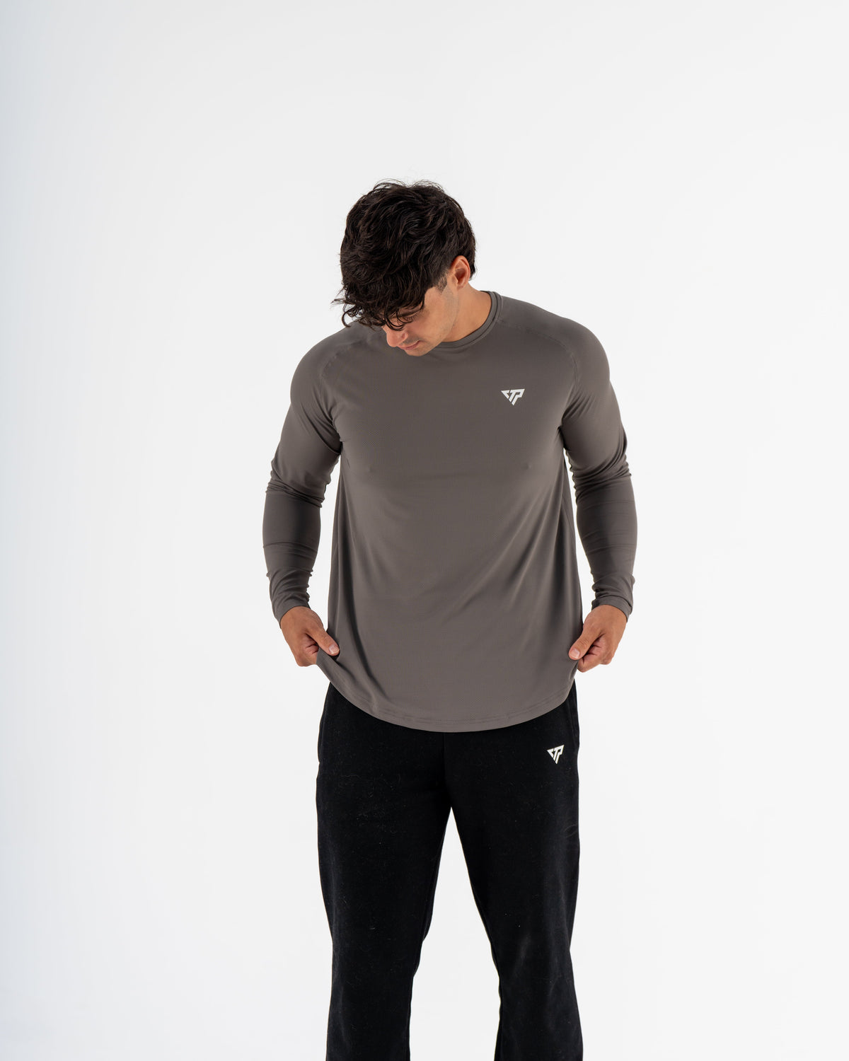 KTP MEN'S DRY FIT LONG SLEEVE TEE - DARK GREY