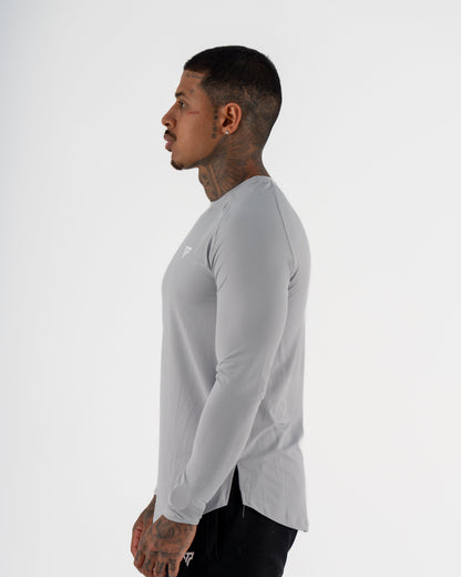 KTP MEN'S DRY FIT LONG SLEEVE TEE - LIGHT GREY