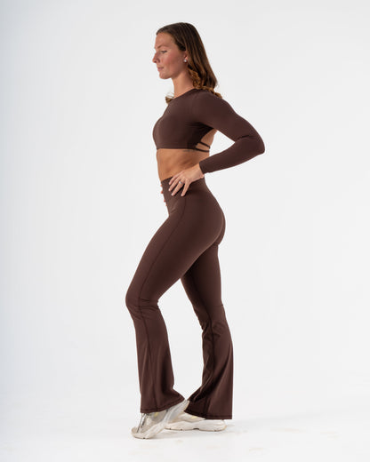 SIGNATURE LONG SLEEVE CROP - ESPRESSO