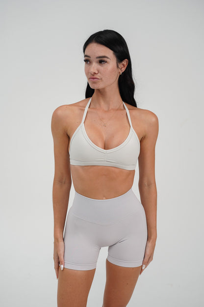 RECOIL HIGH WAIST SCRUNCH SHORTS - CLOUD GREY