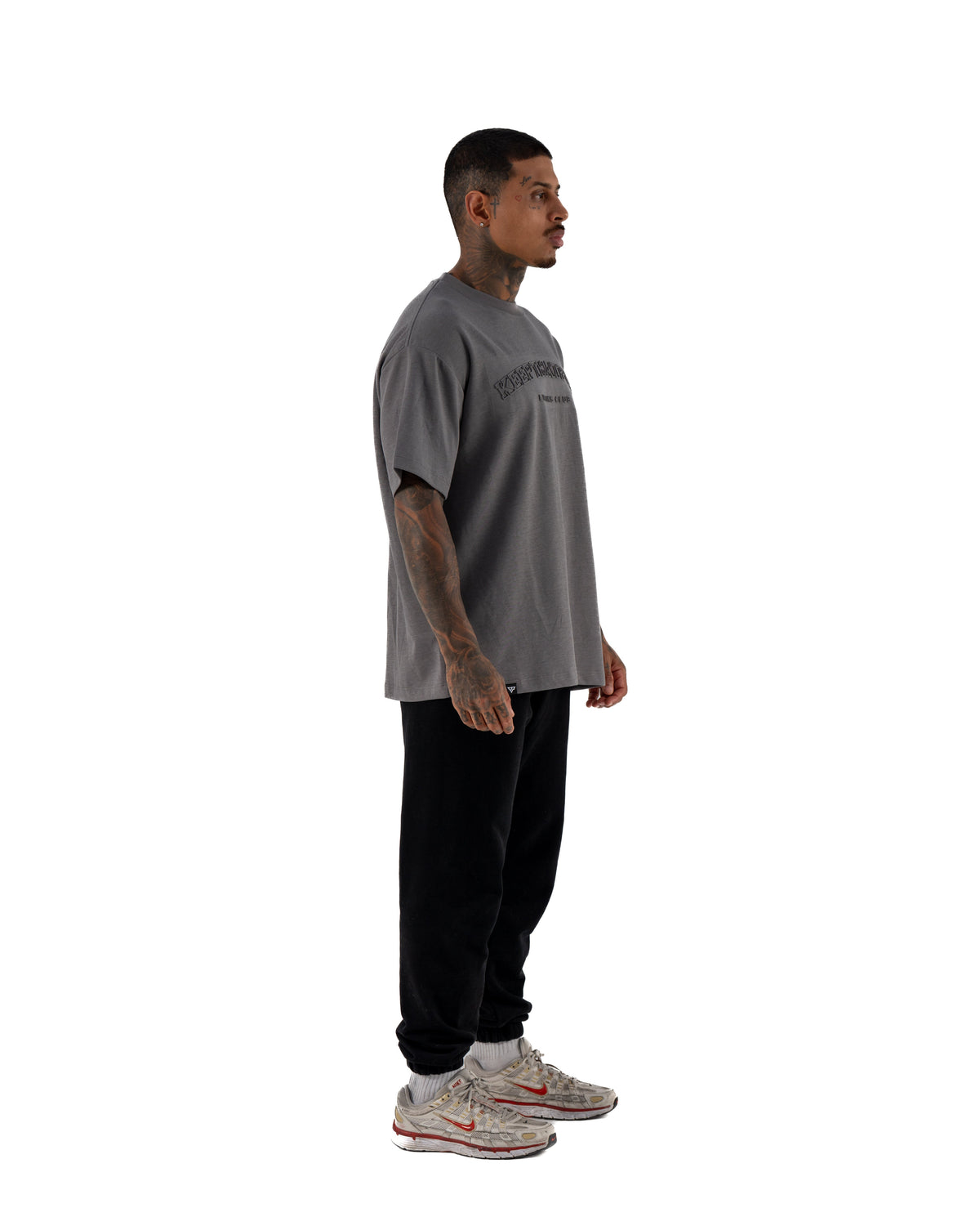 KTP MEN'S EMBOSSED TEE - CHARCOAL