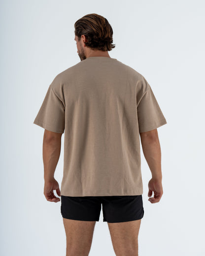 KTP MEN'S EMBOSSED TEE - BEIGE