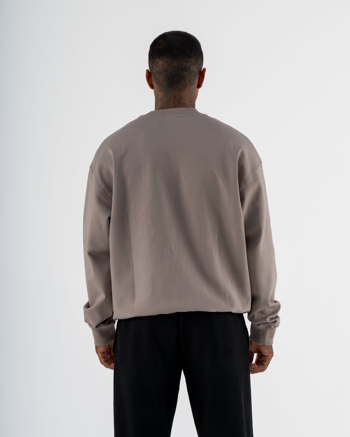 KTP MEN'S EMBOSSED CREW NECK JUMPER- DARK GREY