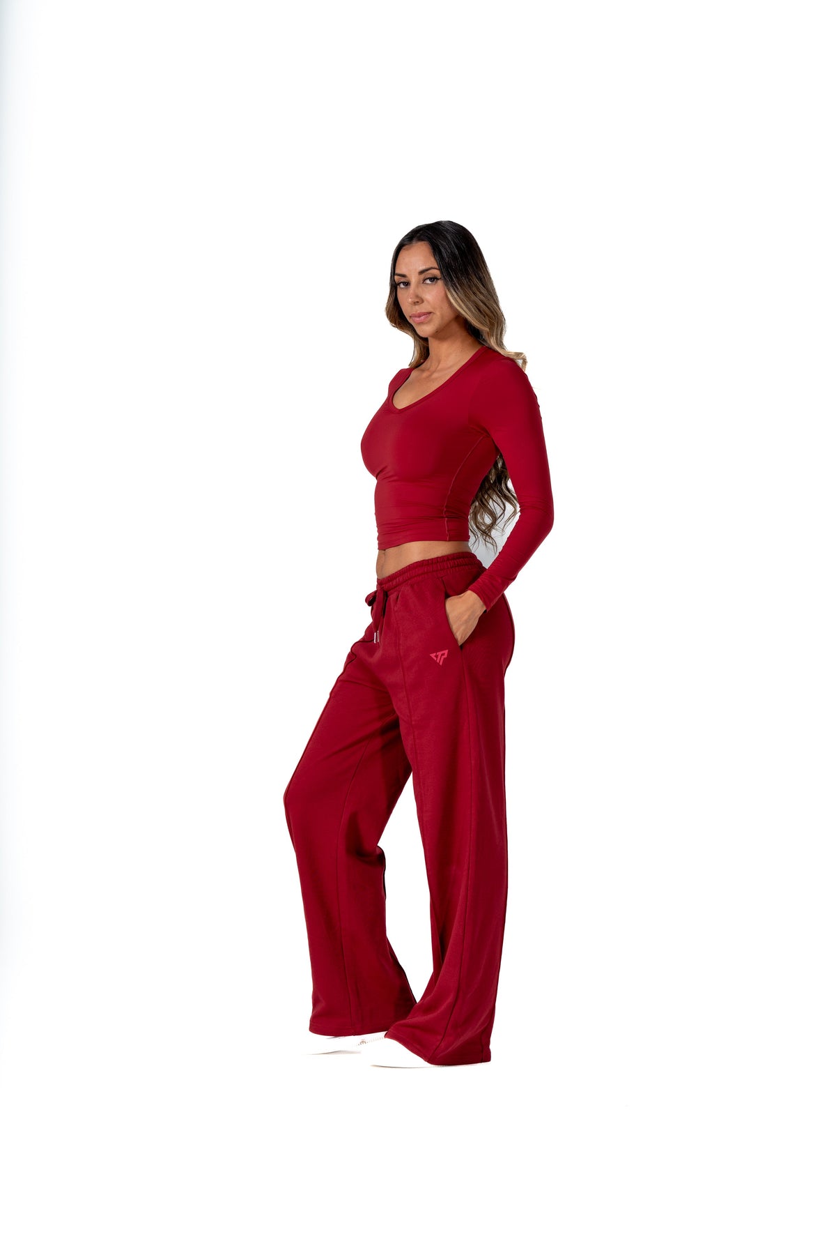 CLASSIC V-NECK LONG SLEEVE - WINE