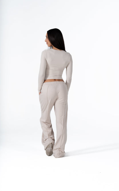 CLASSIC WIDE LEG SWEATPANTS - BONE
