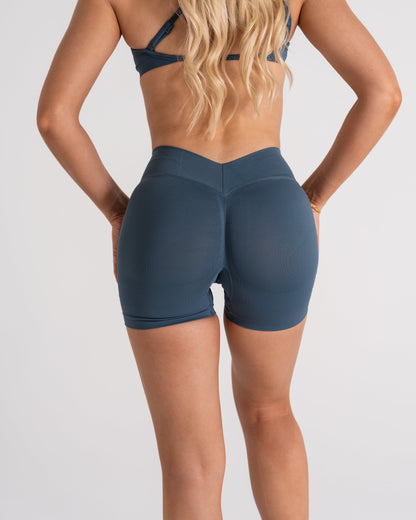 LJ V-BACK SCRUNCH SHORTS - BLUE TEAL
