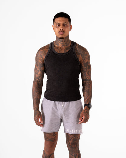 MEN'S KTP RIBBED TANK - MARLE BLACK