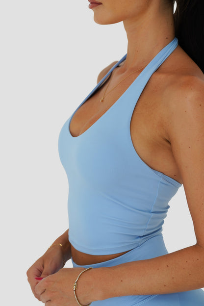 KIARA HALTER TOP - LIGHT BLUE