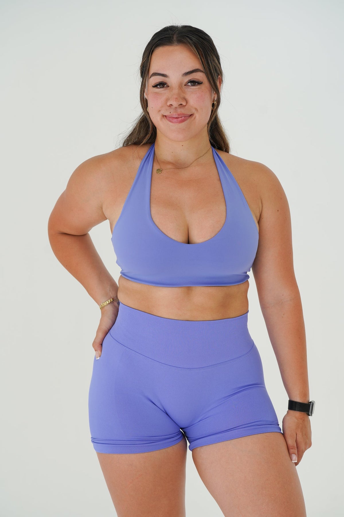 RECOIL HIGH WAIST SCRUNCH SHORTS - INDIGO