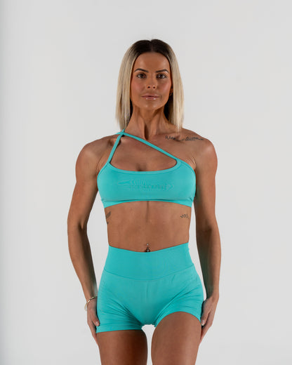 LJ V-BACK SCRUNCH SHORTS - AQUA