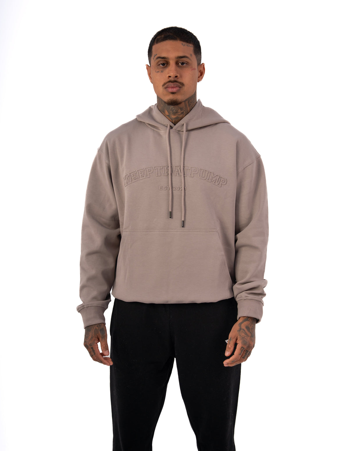 KTP MEN'S EMBOSSED HOODIES - DARK GREY