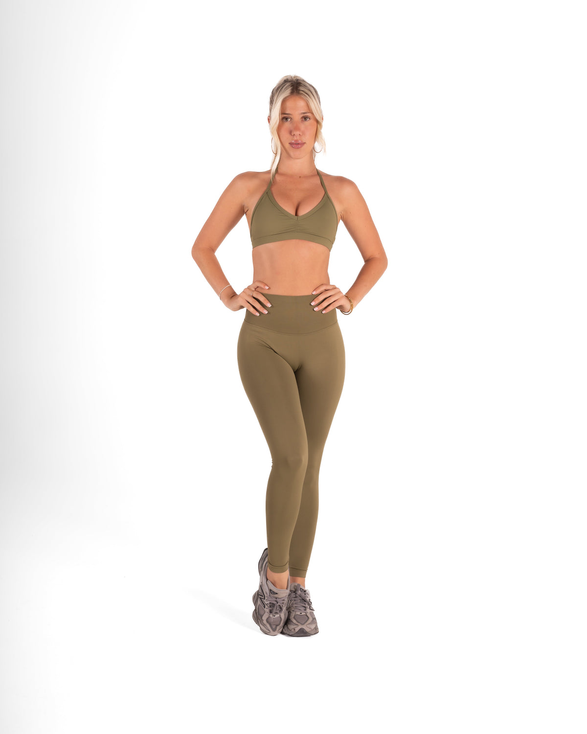 RECOIL HIGH WAIST SCRUNCH LEGGING - DARK KHAKI GREEN