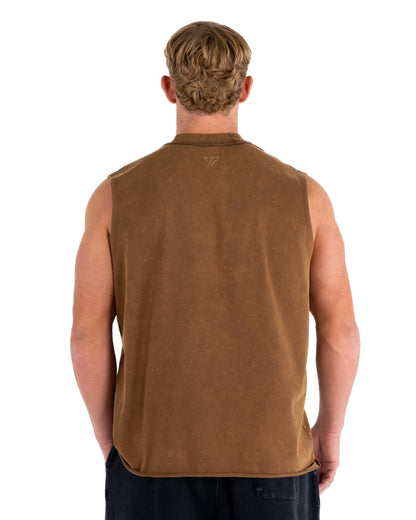 KTP ACID WASH SINGLET - BROWN