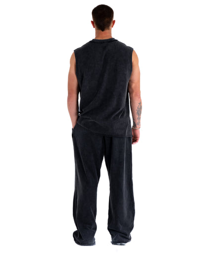 KTP ACID WASH SINGLET - BLACK