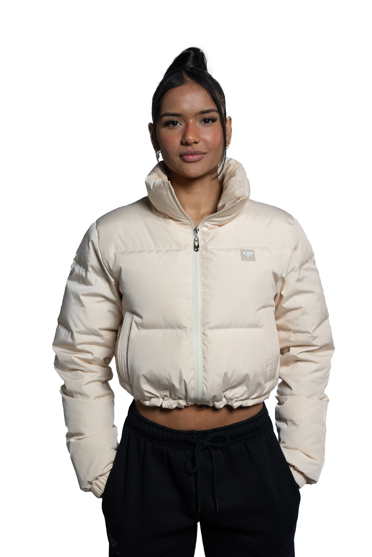 Horizon Cropped Puffer Jacket - Cream