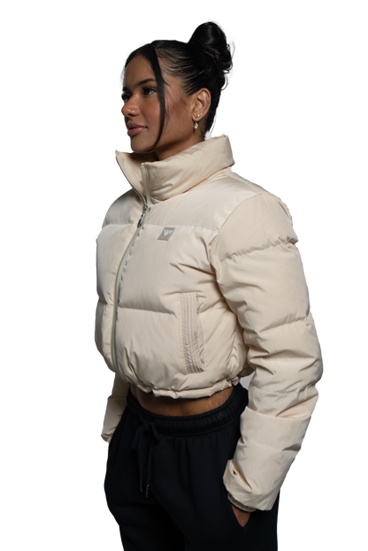 Horizon Cropped Puffer Jacket - Cream