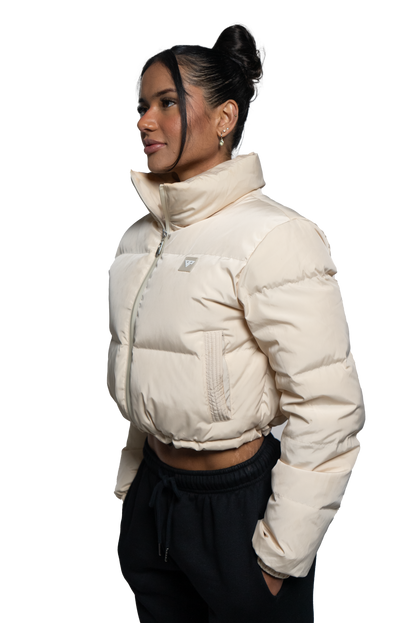 Horizon Cropped Puffer Jacket - Cream