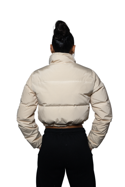Horizon Cropped Puffer Jacket - Cream