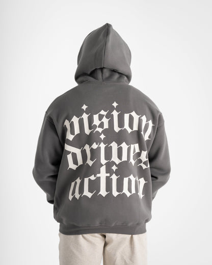 MEN'S VDA ZIP HOODIE - CHARCOAL