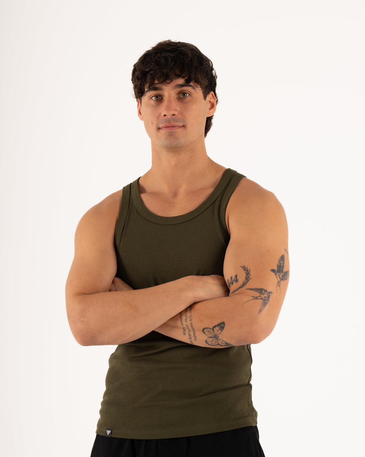 MEN'S KTP RIBBED TANK - KHAKI GREEN