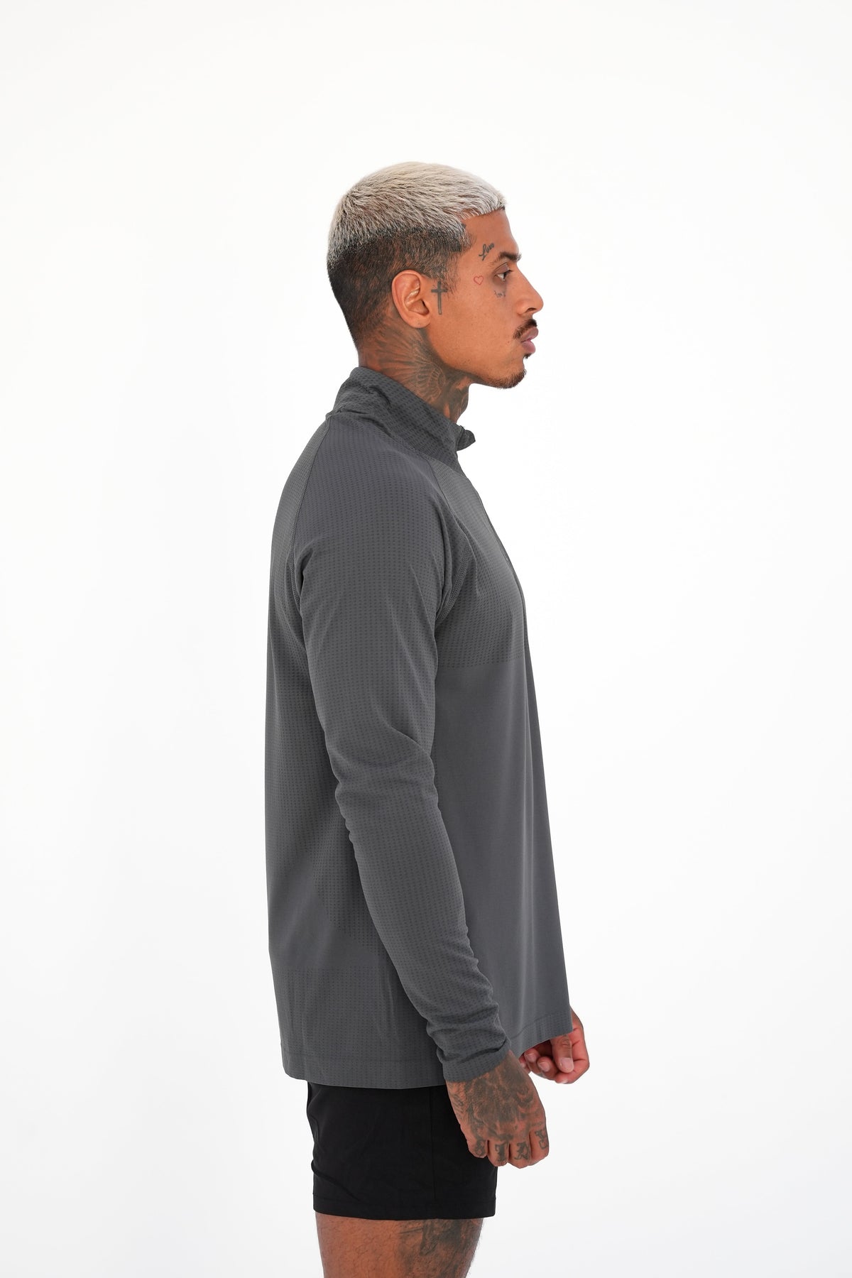 KTP QUARTER ZIP LONG SLEEVE - GREY