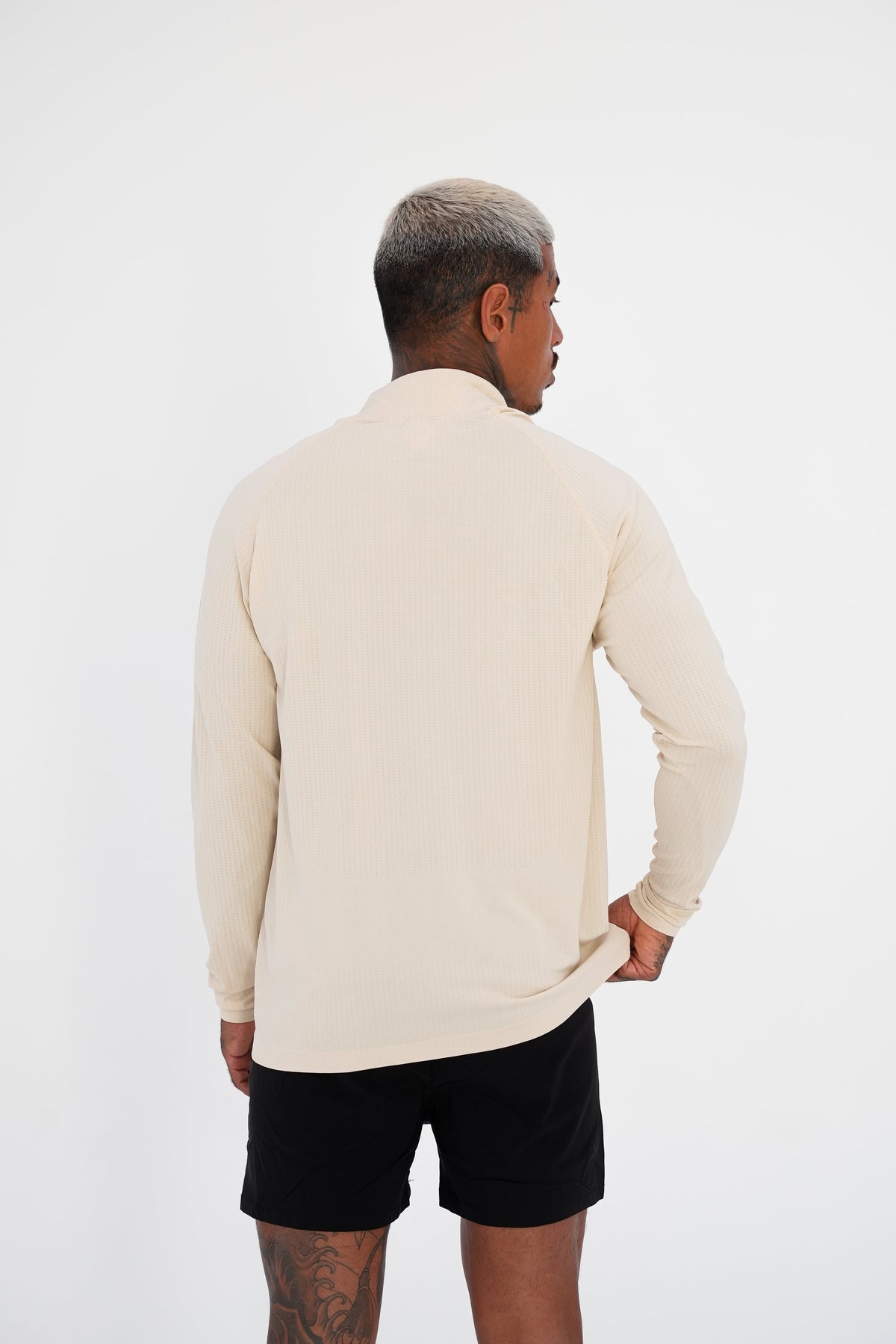 KTP QUARTER ZIP LONG SLEEVE - CREAM