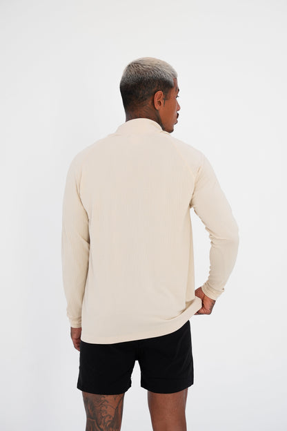 KTP QUARTER ZIP LONG SLEEVE - CREAM
