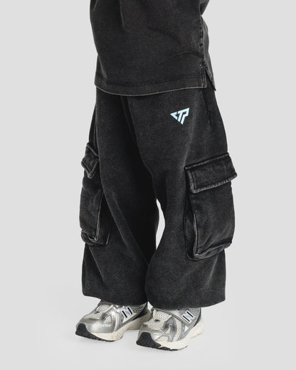 KIDS CARGO PANTS - BABY BLUE