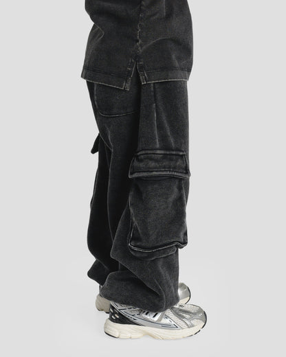 KIDS CARGO PANTS - BABY BLUE
