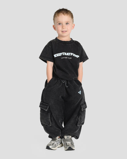 KIDS CARGO PANTS - BABY BLUE