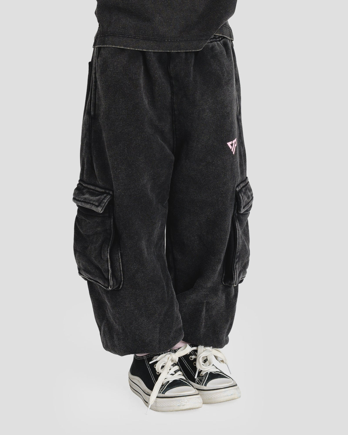 KIDS CARGO PANTS - BABY PINK