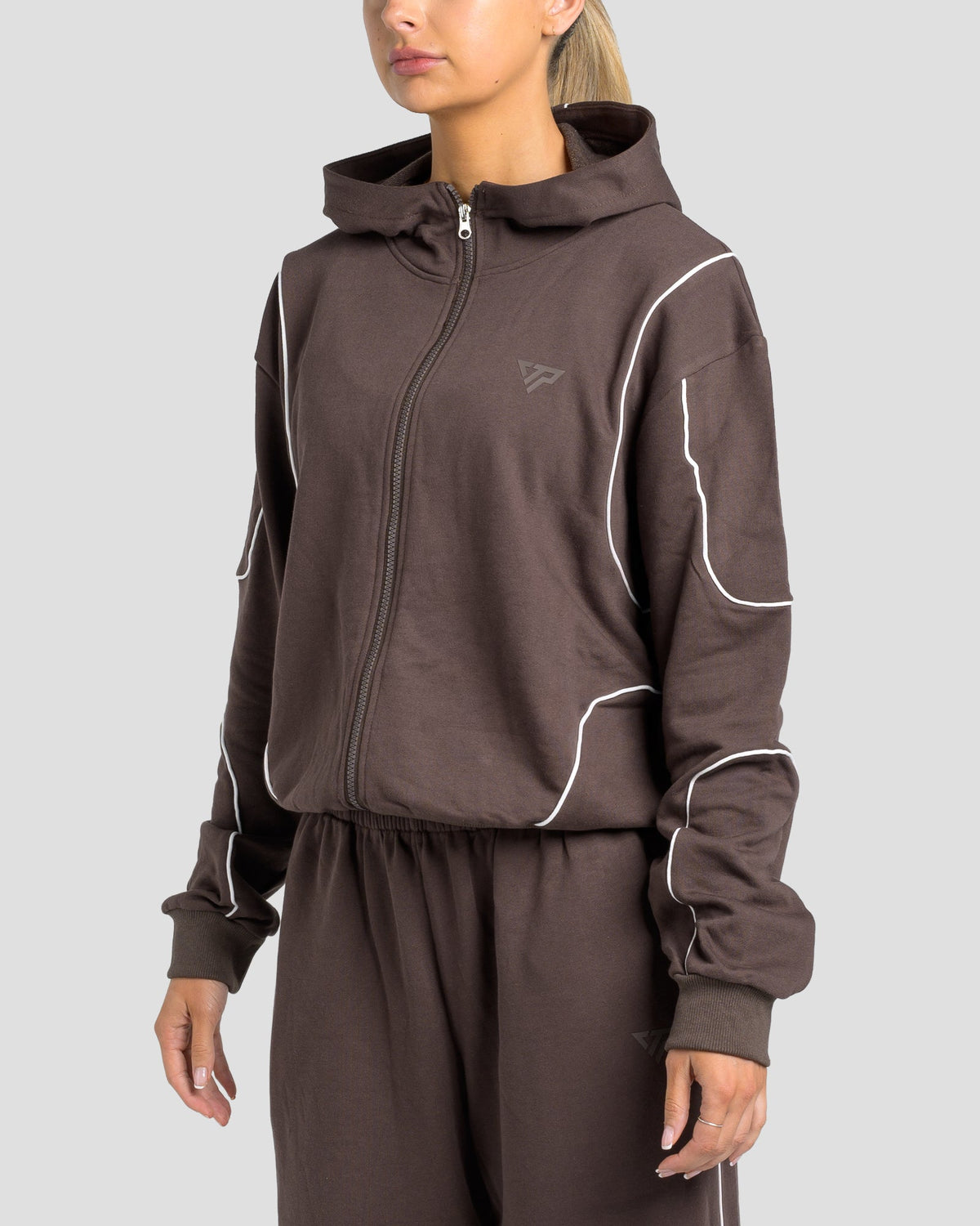 KTP SWEAT ZIP JACKET - ESPRESSO