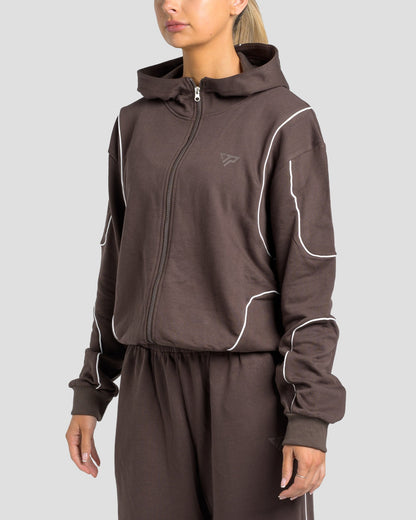 KTP SWEAT ZIP JACKET - ESPRESSO