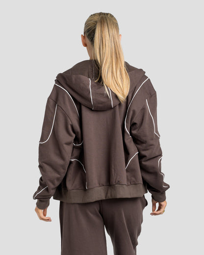 KTP SWEAT ZIP JACKET - ESPRESSO