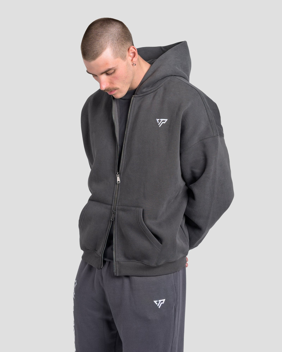 TONINO FULL ZIP JUMPER - CHARCOAL
